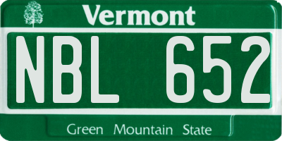 VT license plate NBL652