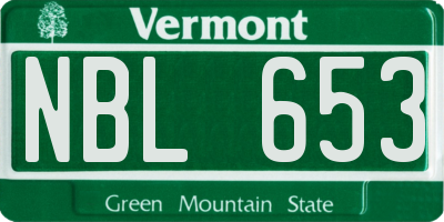VT license plate NBL653