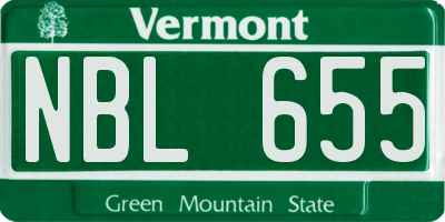 VT license plate NBL655