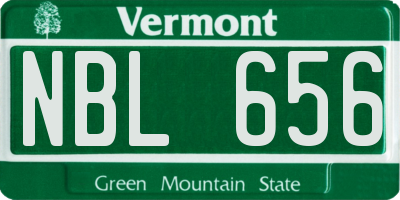 VT license plate NBL656