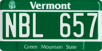VT license plate NBL657