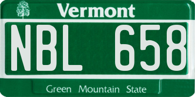 VT license plate NBL658