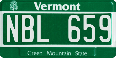 VT license plate NBL659