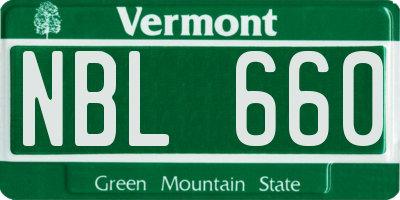 VT license plate NBL660