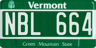 VT license plate NBL664