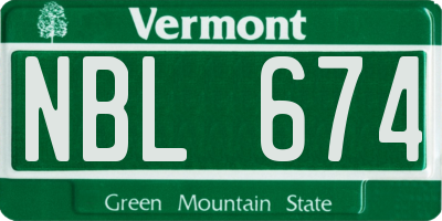 VT license plate NBL674