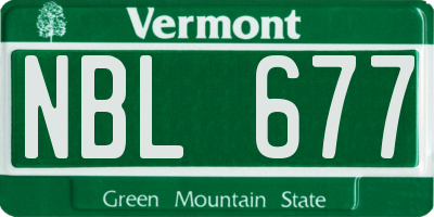 VT license plate NBL677