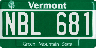 VT license plate NBL681