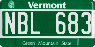 VT license plate NBL683