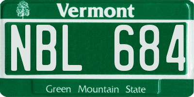 VT license plate NBL684