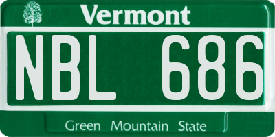 VT license plate NBL686