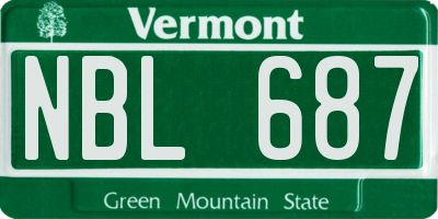 VT license plate NBL687