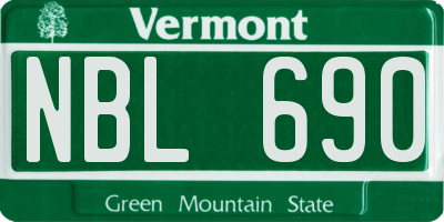 VT license plate NBL690