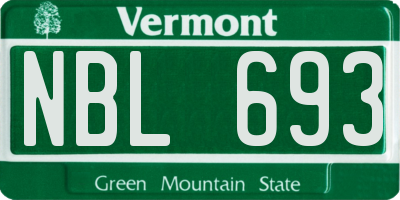 VT license plate NBL693