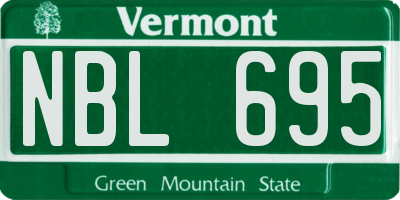 VT license plate NBL695