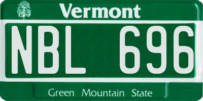 VT license plate NBL696
