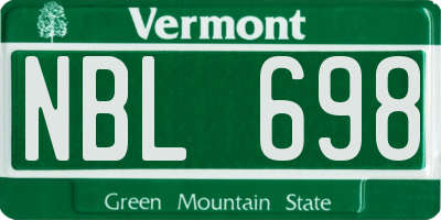 VT license plate NBL698