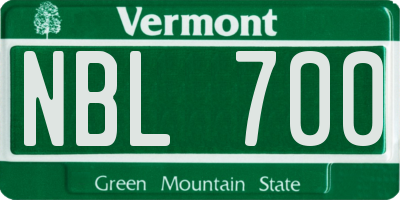 VT license plate NBL700
