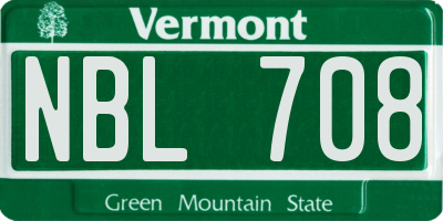 VT license plate NBL708