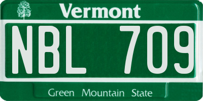VT license plate NBL709