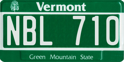 VT license plate NBL710