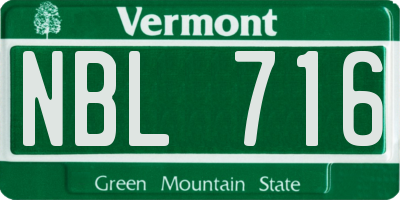 VT license plate NBL716