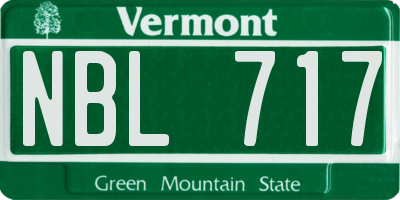 VT license plate NBL717