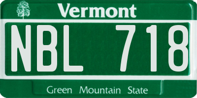 VT license plate NBL718