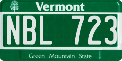 VT license plate NBL723