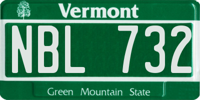 VT license plate NBL732