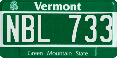 VT license plate NBL733