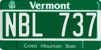VT license plate NBL737
