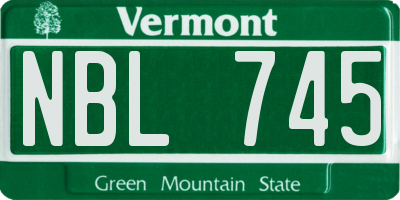 VT license plate NBL745