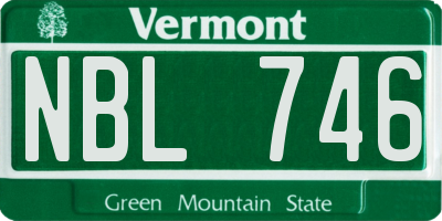 VT license plate NBL746
