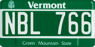 VT license plate NBL766