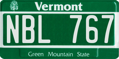 VT license plate NBL767