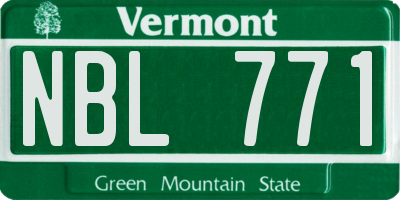 VT license plate NBL771