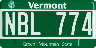 VT license plate NBL774