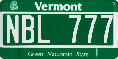 VT license plate NBL777