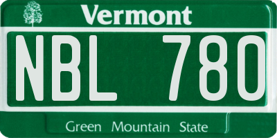 VT license plate NBL780