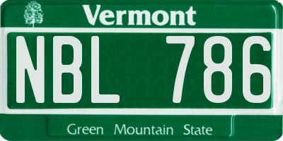 VT license plate NBL786