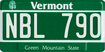 VT license plate NBL790