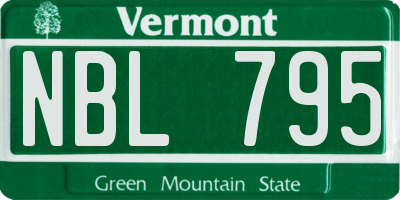 VT license plate NBL795