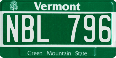 VT license plate NBL796