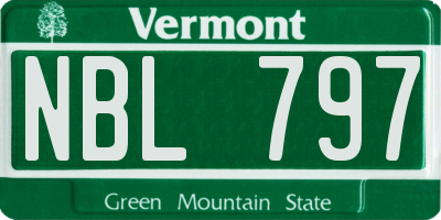 VT license plate NBL797