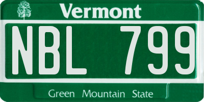 VT license plate NBL799