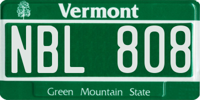 VT license plate NBL808