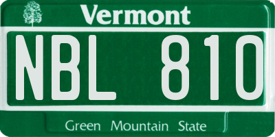 VT license plate NBL810