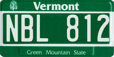 VT license plate NBL812