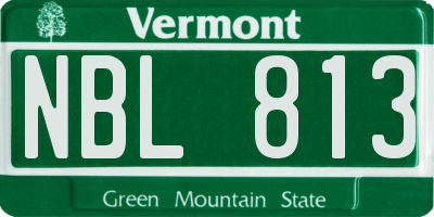 VT license plate NBL813